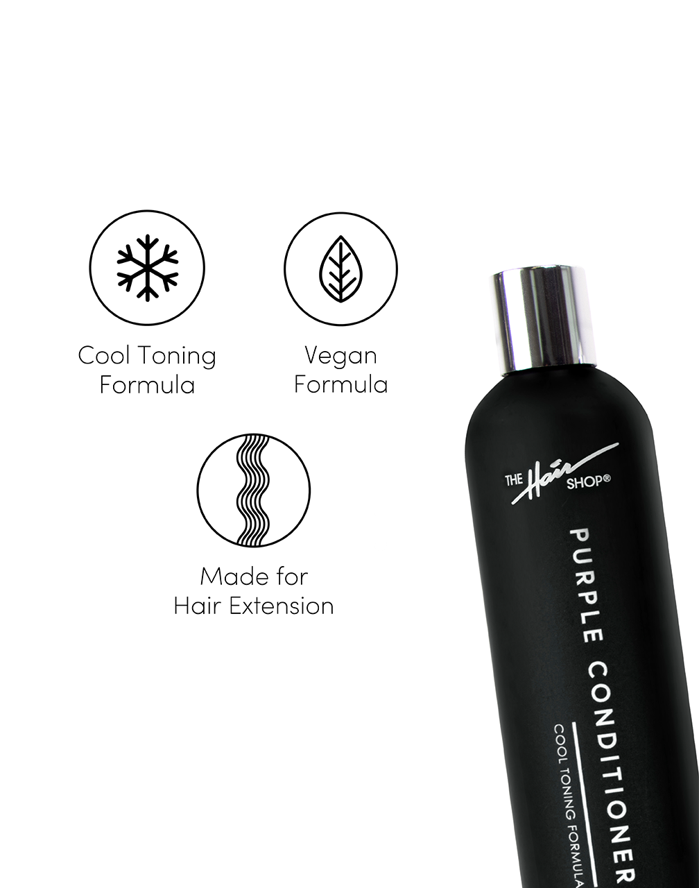 Purple Conditioner. Cool toning formula. Vegan formula. Made for hair extension.