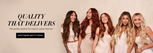 Models with a variety of hair colors with text that reads "Quality That Delivers The perfect solution for lived-in colors that last"