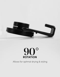 Black Style Mate 90 degree rotation allows for optimal drying & styling