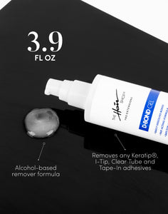 D-Bond Gel 3.9 fl oz alcohol-based remover formula, removes any keratip, i-tip, clear tube and tape-in adhesives.