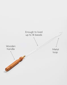 Pro Loop Needle wooden handle, enough to load up to 18 beads, metal loop