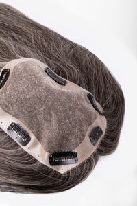 mono top clip-in extension in dark natural grey