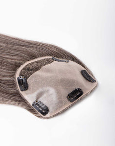 swiss net clip-in extension in dark natural grey