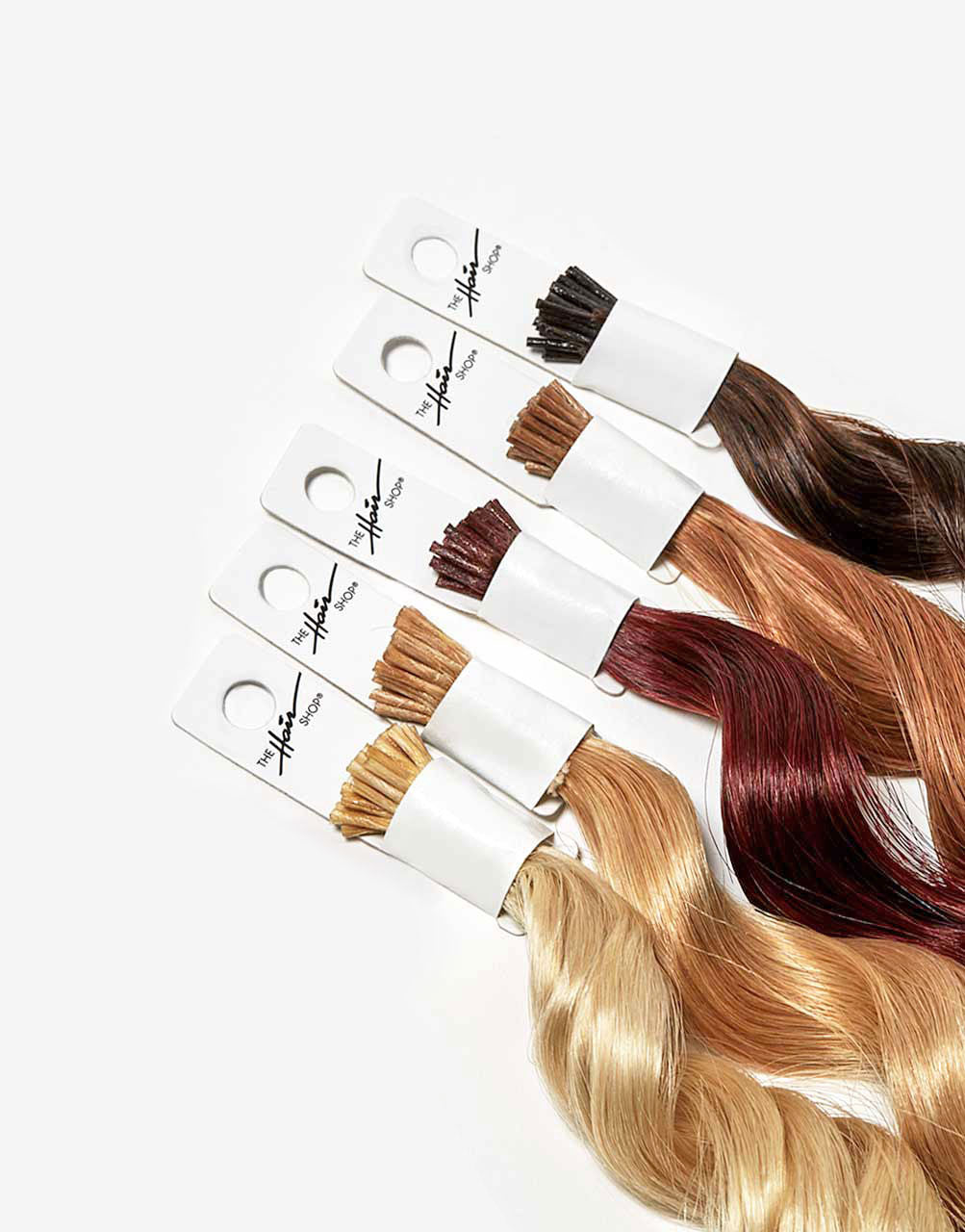 row of 808 I-tip bundles in a variety of colors  %style%Straight